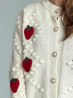 Staw and knit cardigan