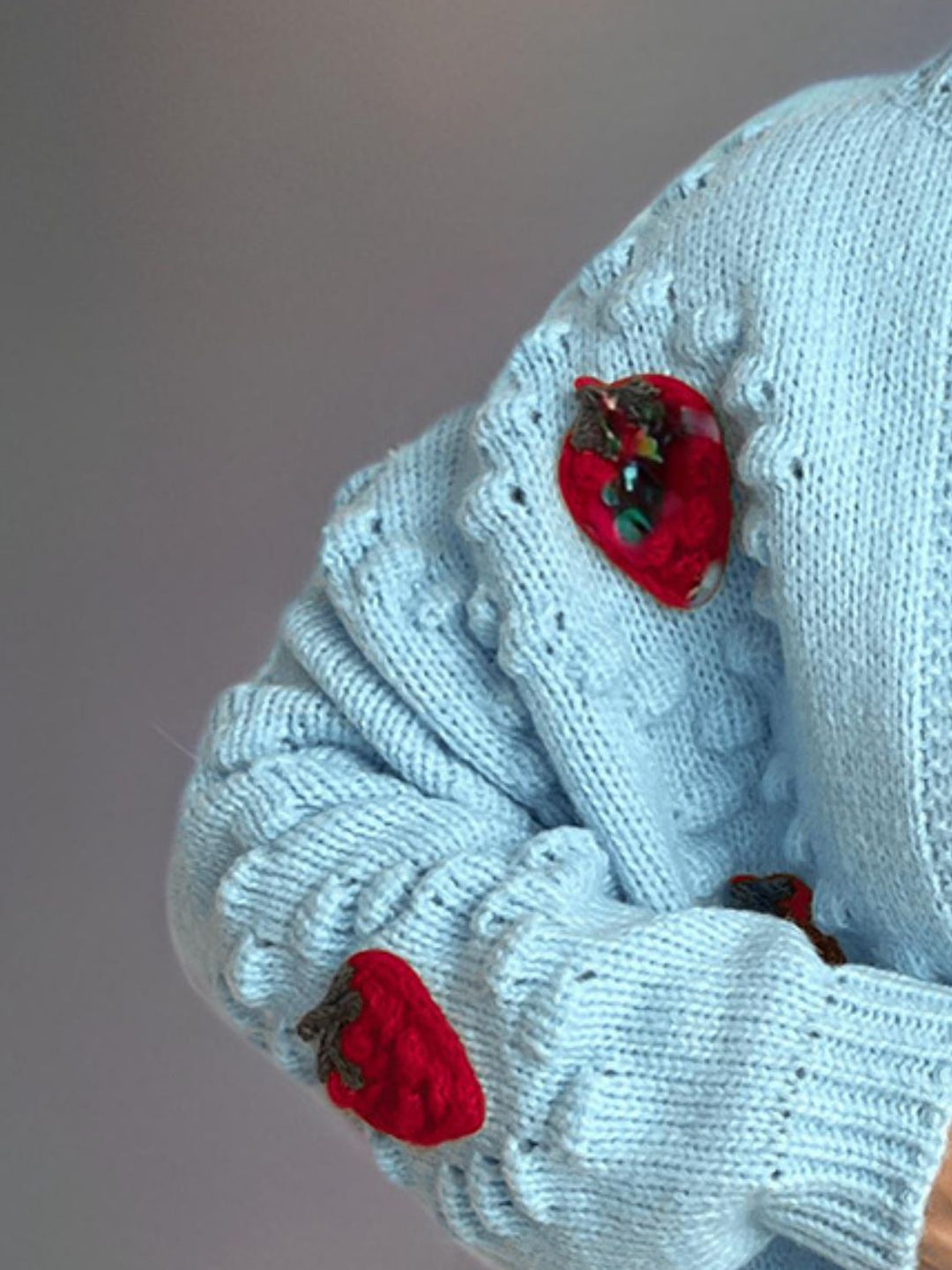 Staw and knit cardigan