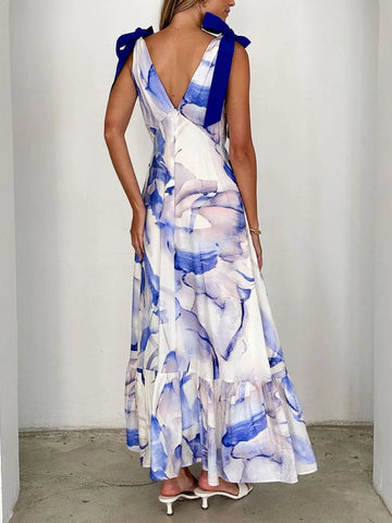 Watercolor Bloom Maxi Dress