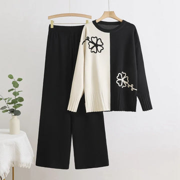 Dual-Tone Floral Lounge Set