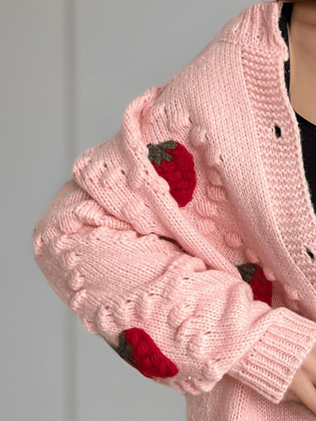 Staw and knit cardigan