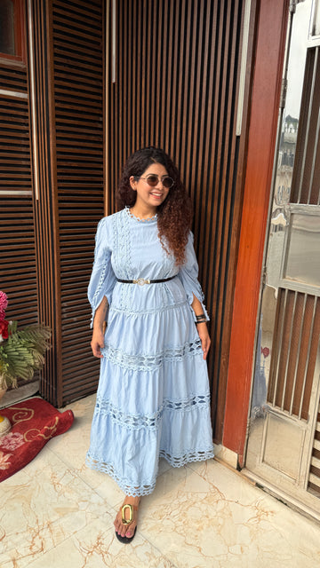 Angelique Tiered Maxi Dress with belt- Bestseller