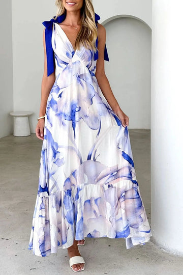 Watercolor Bloom Maxi Dress
