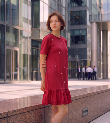 Pearl drop frill dress