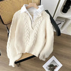 Egan shirt attachéd pullover