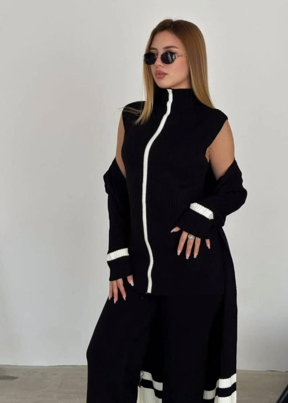 Conamian 3 piece shrug coord set ( Premium fabric )