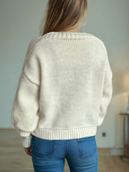 Staw and knit cardigan