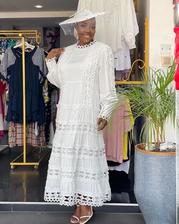 Angelique Tiered Maxi Dress with belt- Bestseller