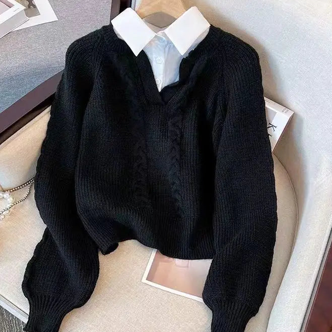 Egan shirt attachéd pullover