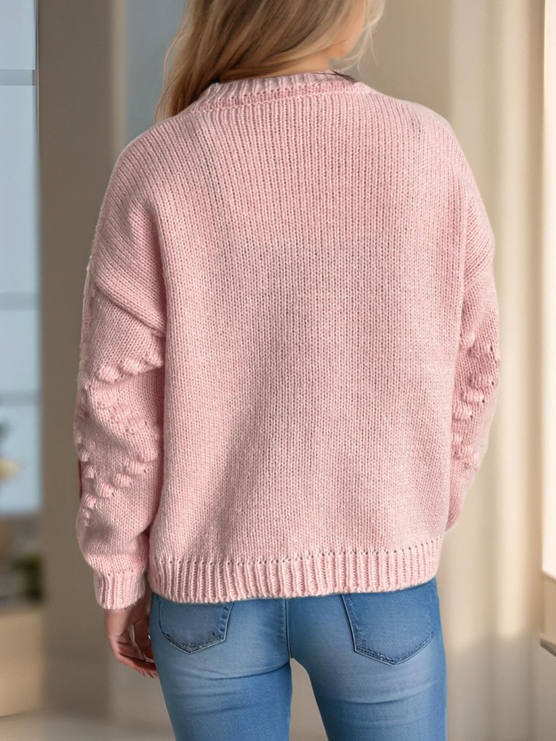 Staw and knit cardigan