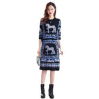 Baroque Horse Motif Jacquard Dress