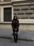 Argyle knit Skirt set