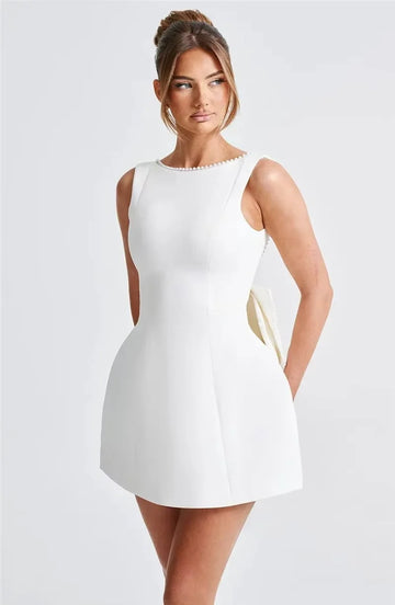 Bow-bling mini dress