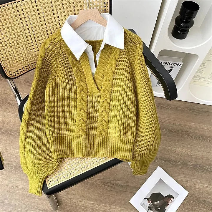 Egan shirt attachéd pullover