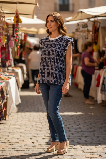 Tribal Embroidered Top