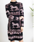 Baroque Horse Motif Jacquard Dress
