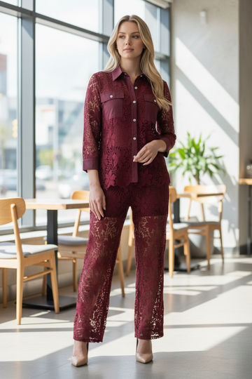 Chrocha premium Netted Coord set with inner- Bestseller