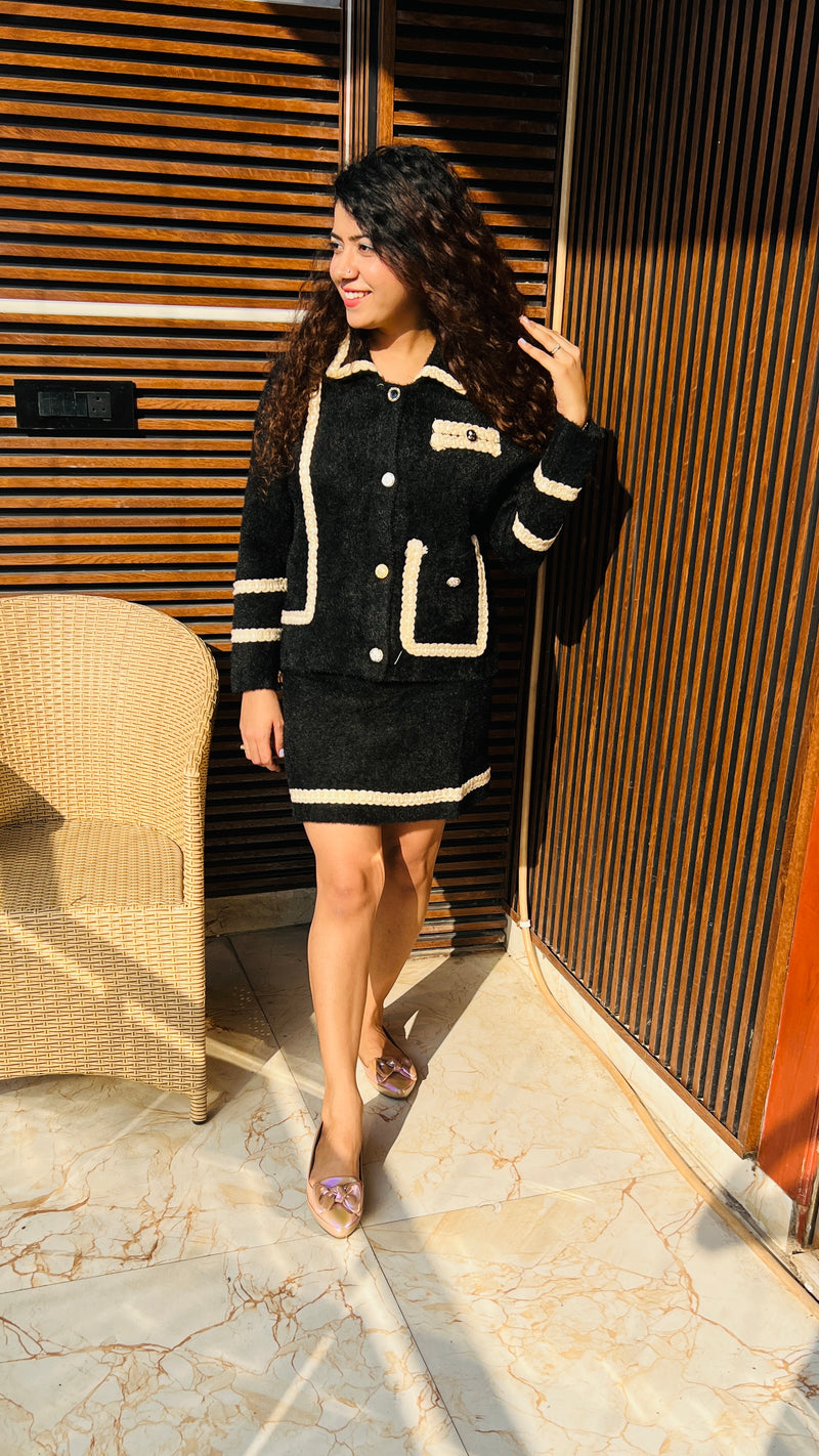 Power play coord- skirt and blazer.