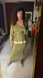 Beats up peplum and skirt set