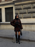 Argyle knit Skirt set
