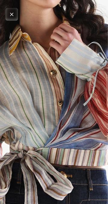 Pastel Symphony Tie-Up Shirt