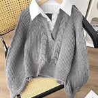 Egan shirt attachéd pullover