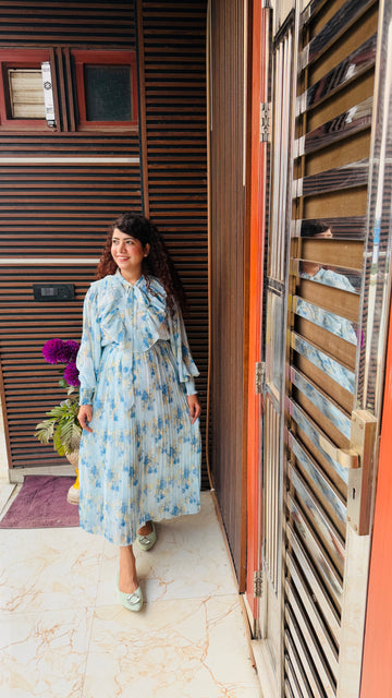 Rapsody ruffled and pleated dress