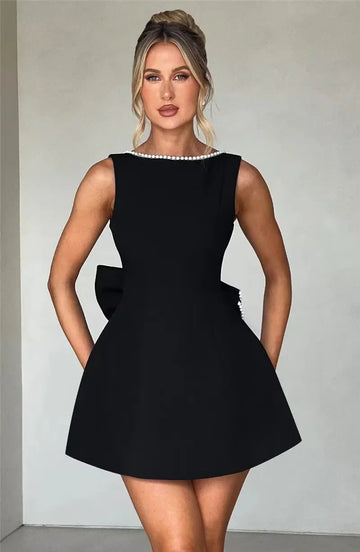 Bow-bling mini dress
