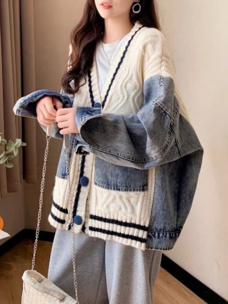 Lovemade denim duo cardigan
