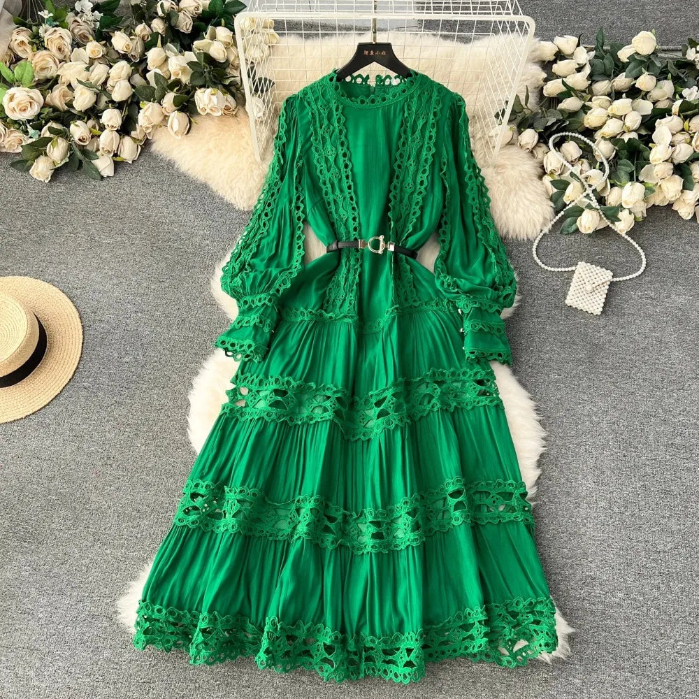 Angelique Tiered Maxi Dress with belt- Bestseller