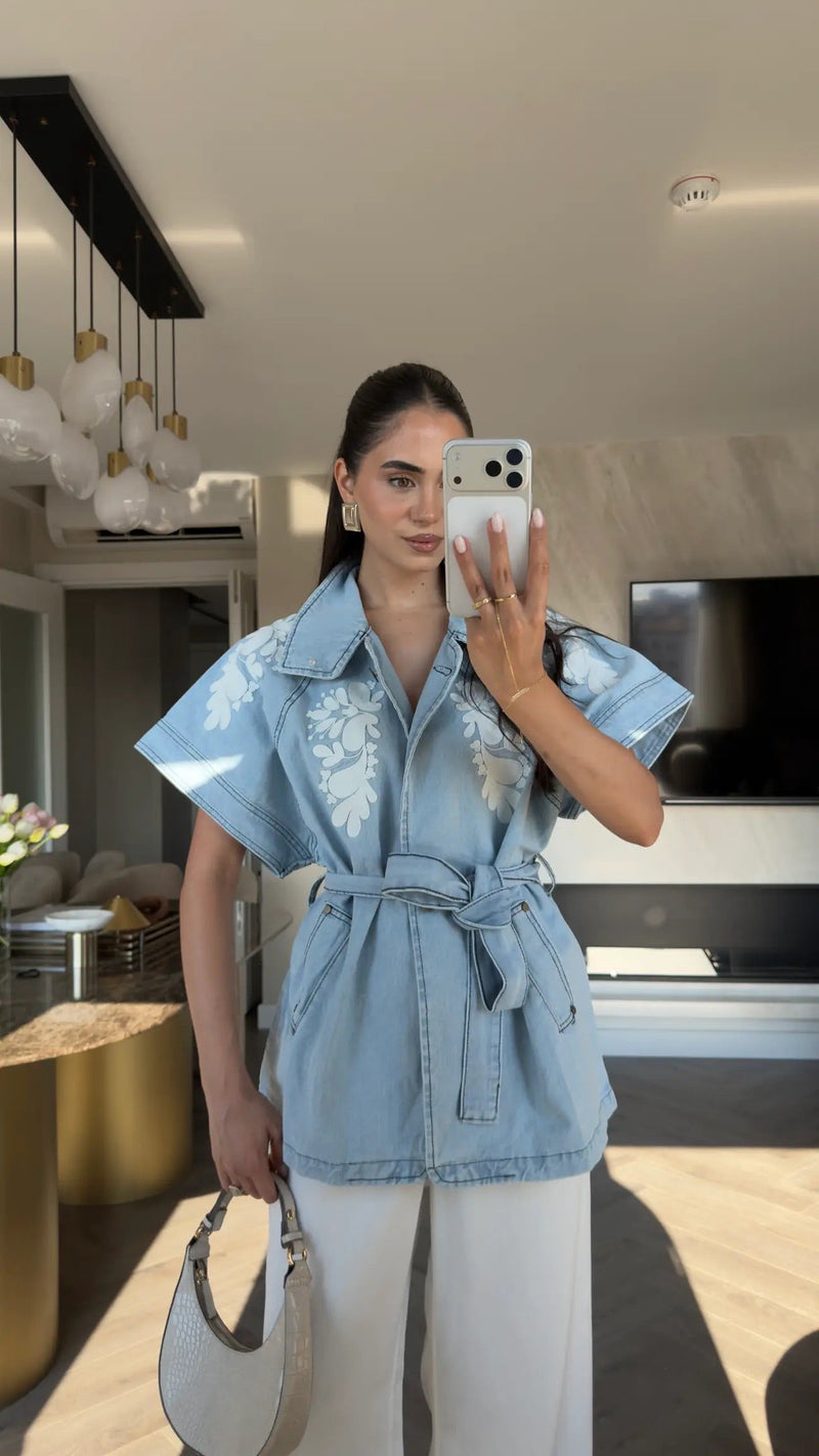 Bloom Utility Denim Shirt- Bestseller- Premium Fabric- Bestseller