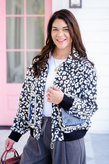 Freckled animal print jacket