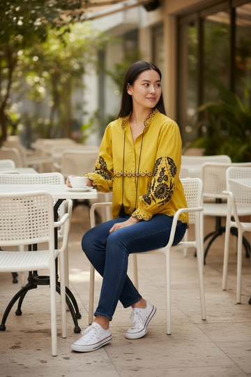 Bloomscape Embroidered Top
