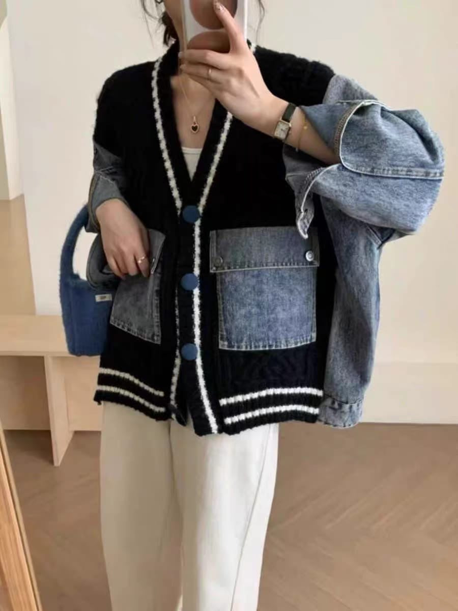 Lovemade denim duo cardigan