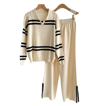 Striped woolen coord set