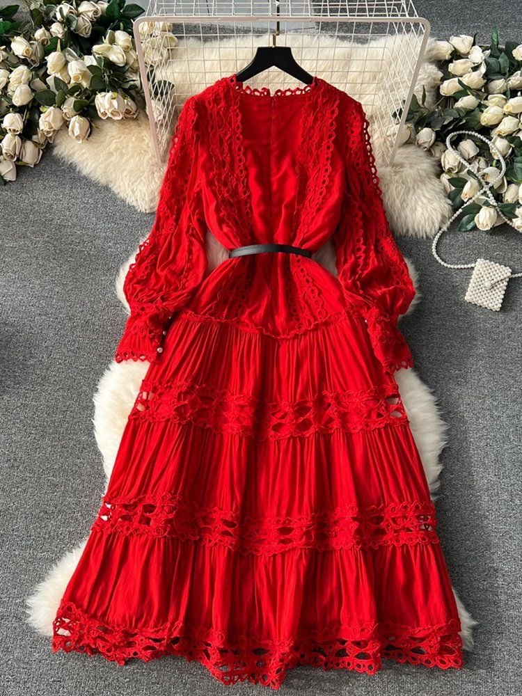 Angelique Tiered Maxi Dress with belt- Bestseller