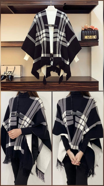 Monochrome Check Cape