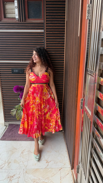 Tropical beach brum Skirt set/ Dress