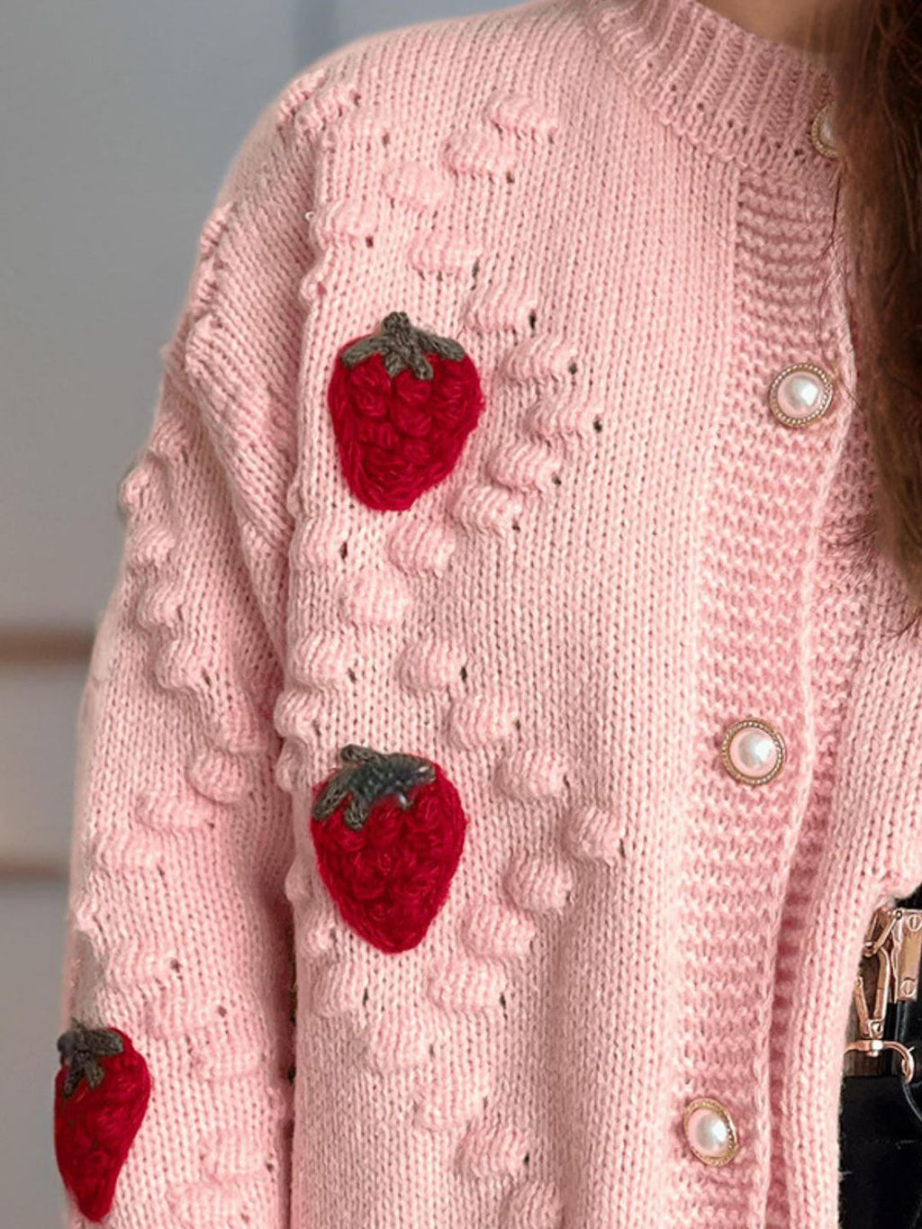 Staw and knit cardigan