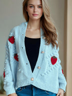 Staw and knit cardigan