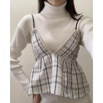 Monochrome Tweed Top