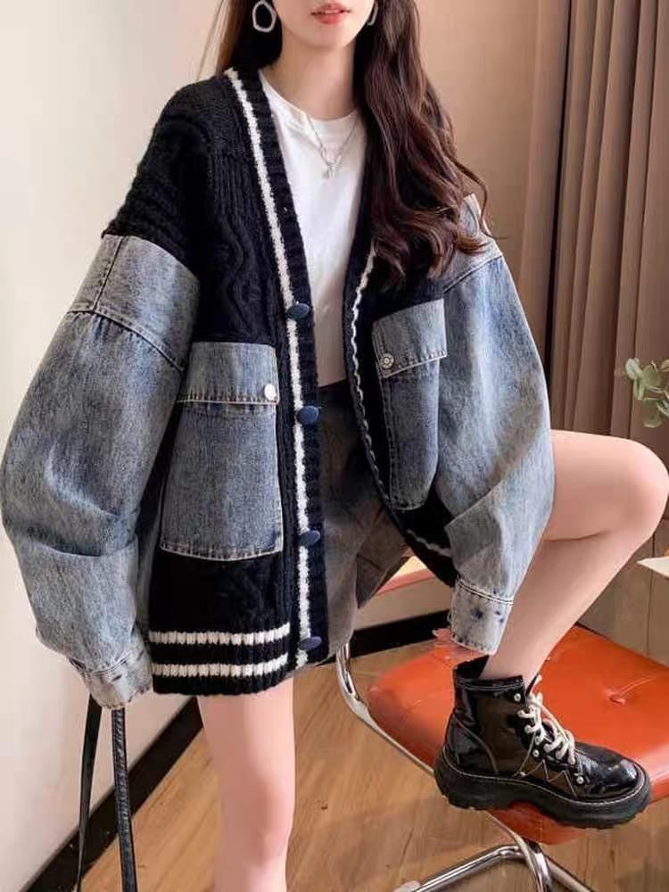 Lovemade denim duo cardigan