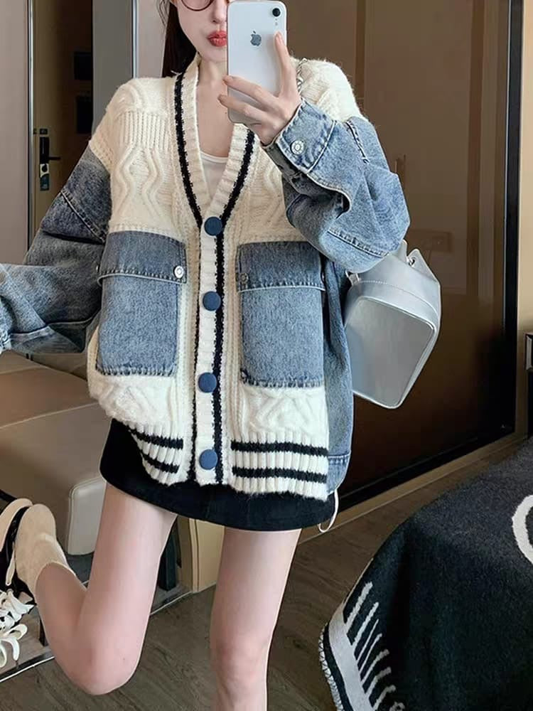 Lovemade denim duo cardigan