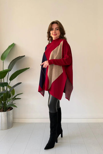 Nordic Chic Knit Poncho