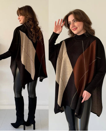 Nordic Chic Knit Poncho