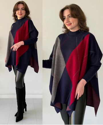 Nordic Chic Knit Poncho