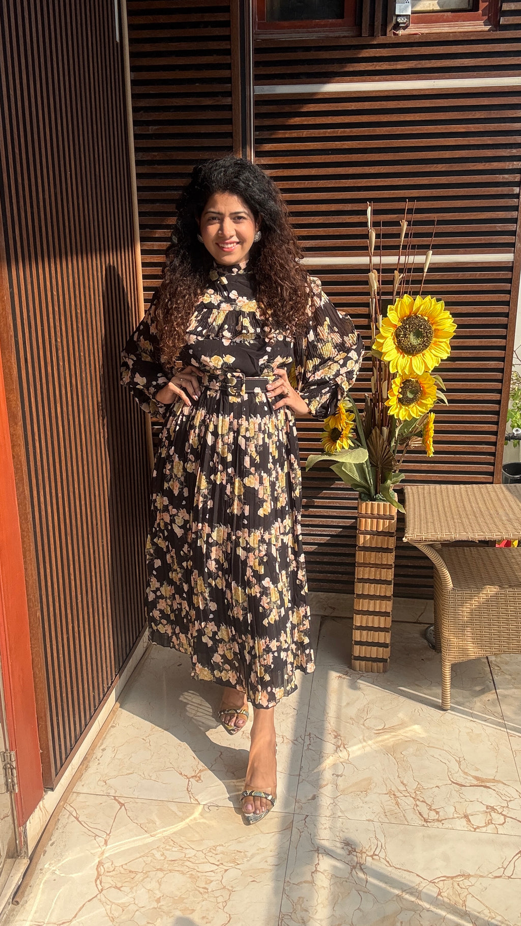 Rapsody ruffled and pleated dress