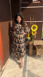 Rapsody ruffled and pleated dress