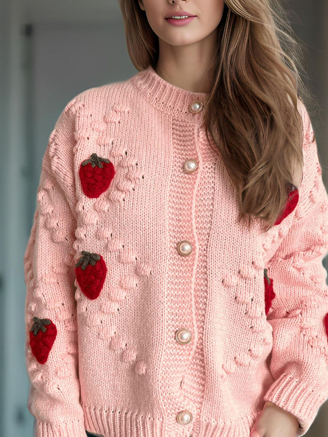 Staw and knit cardigan