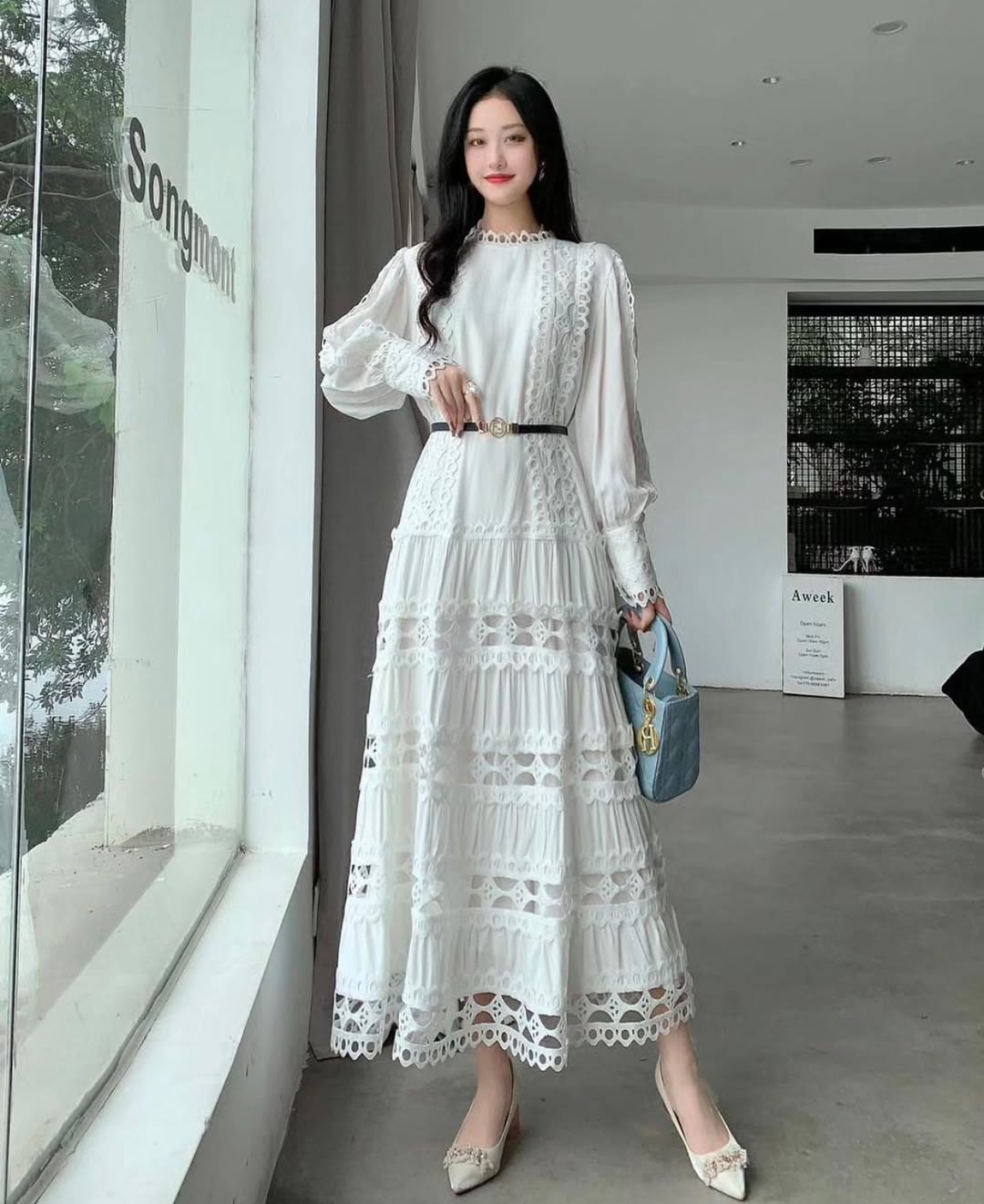 Angelique Tiered Maxi Dress with belt- Bestseller